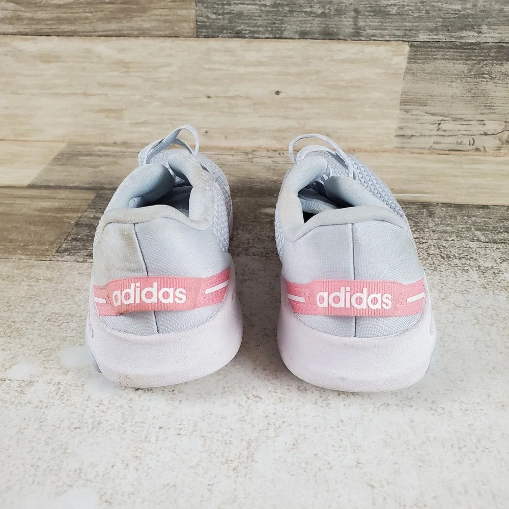 Adidas Racer TR 2.0 Kids Shoes Sz 9 Running Gray White Pink Lace Up Sneakers